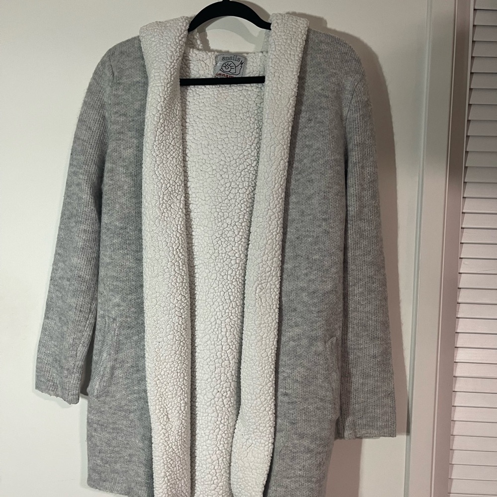 Elegant Gray and White Women's Cardigan